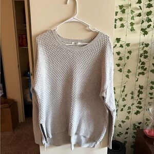 Madewell Textured Gray Crew Neck Sweater
